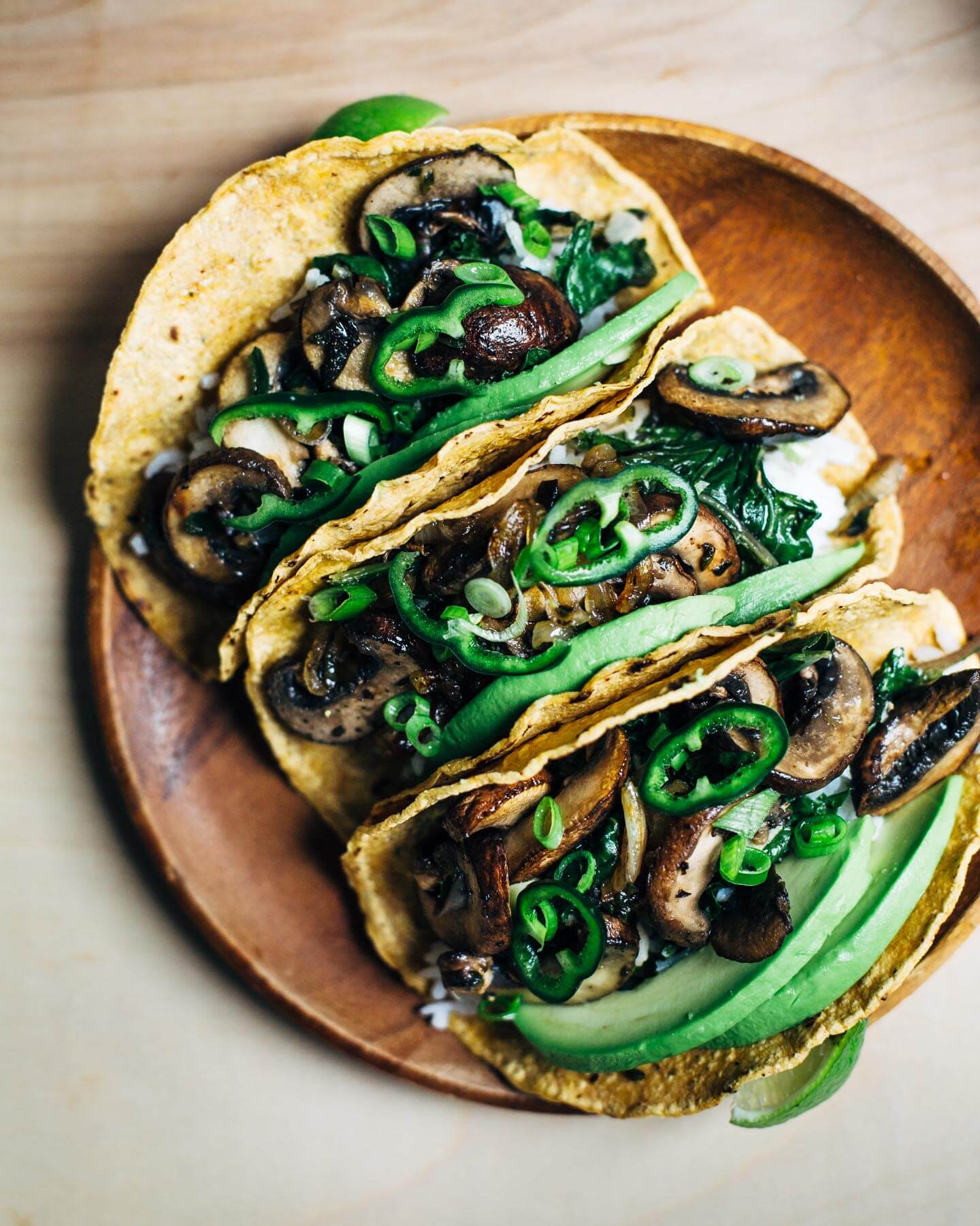 mushroom and kale tacos // brooklyn supper