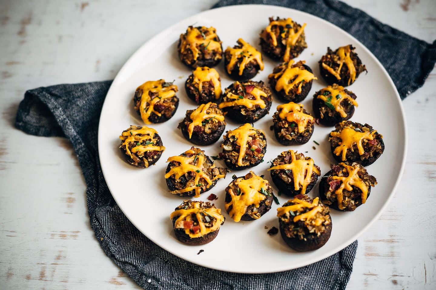 cheddar bacon stuffed mushrooms // brooklyn supper