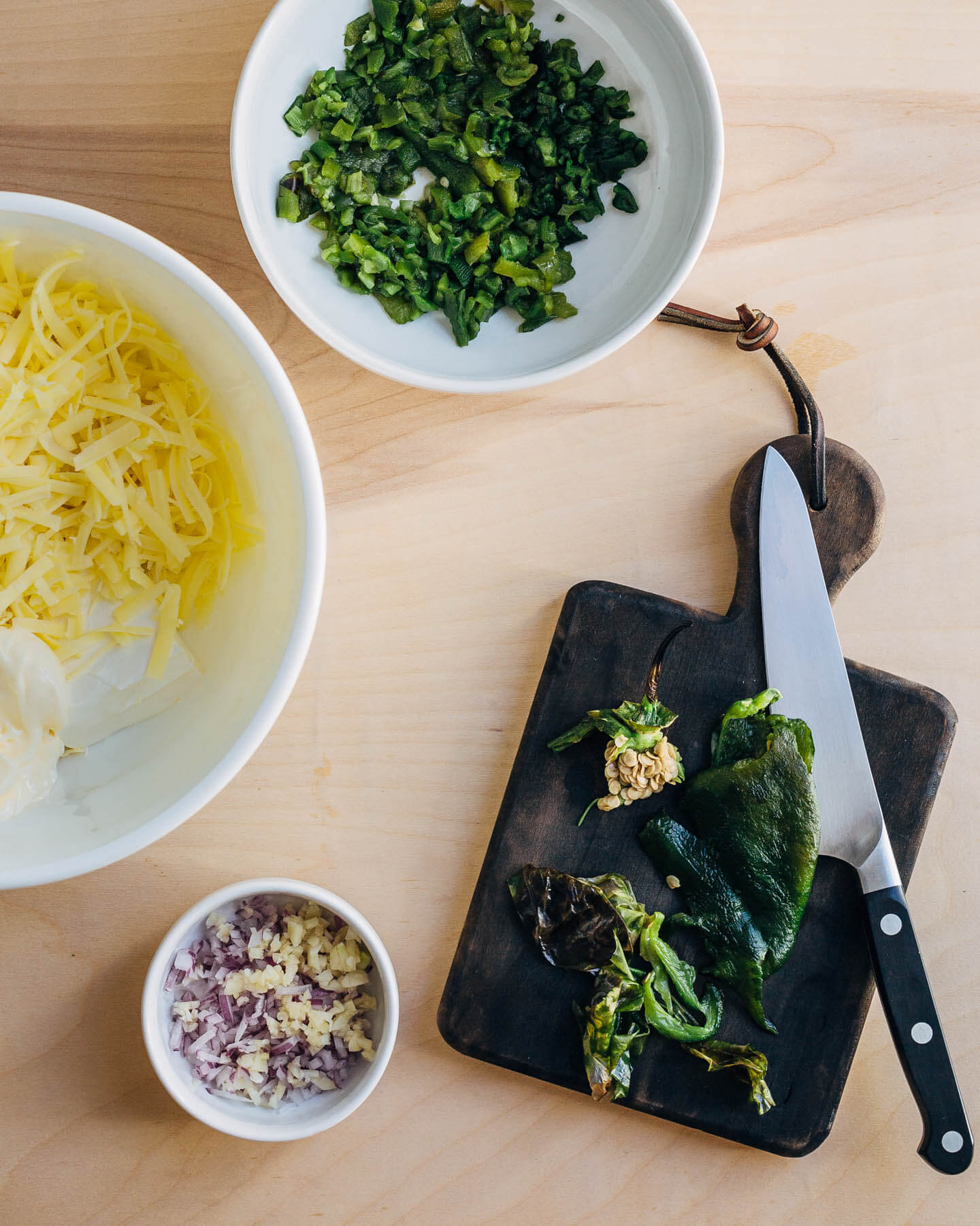 roasted green chili pimento cheese // brooklyn supper