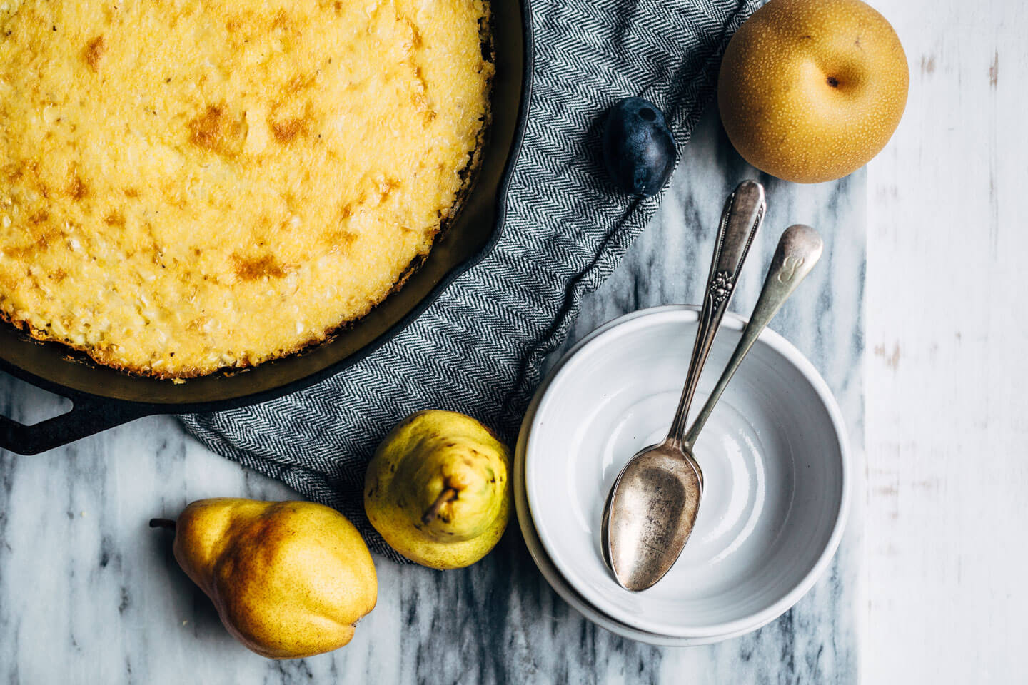 baked grits with sweet corn and fall fruit // brooklyn supper