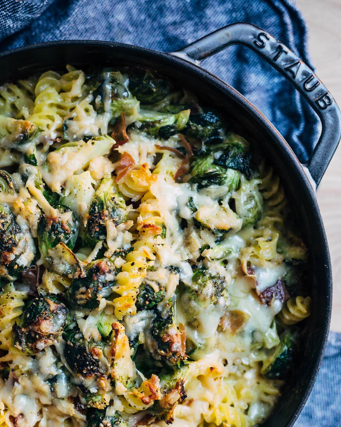brussels sprout and speck mac and cheese // brooklyn supper