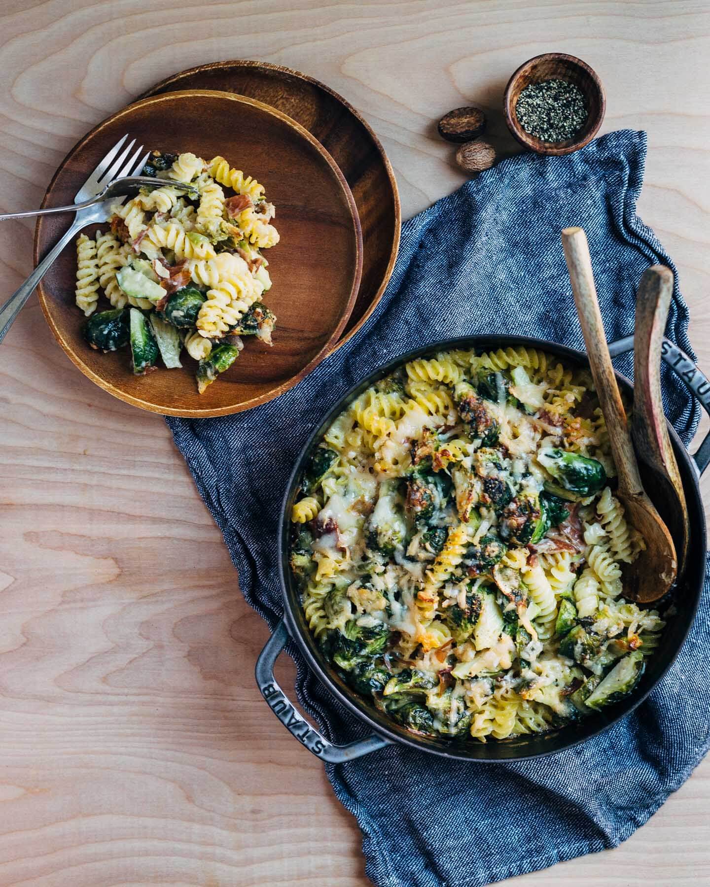 brussels sprout and speck mac and cheese // brooklyn supper