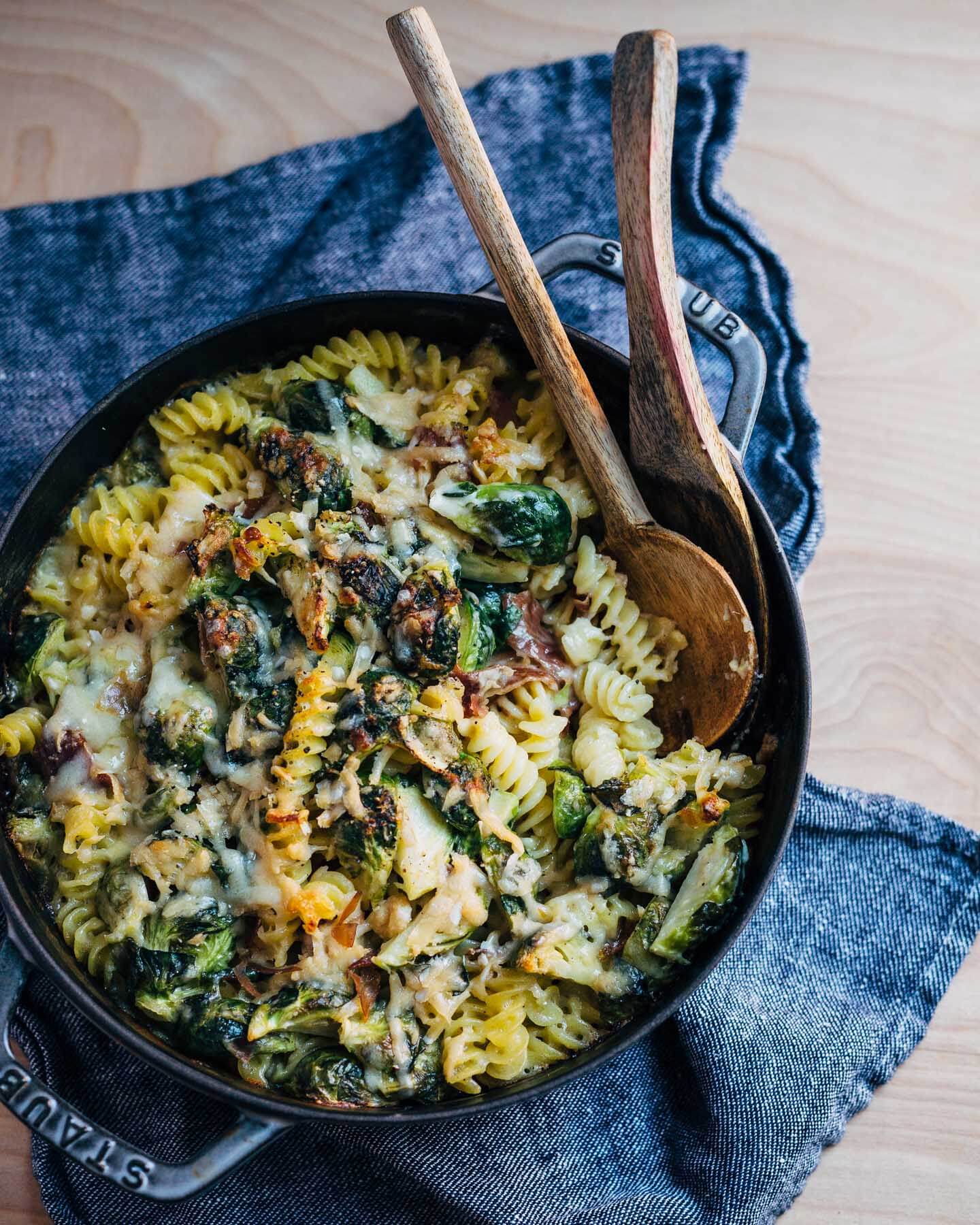 brussels sprout and speck mac and cheese // brooklyn supper