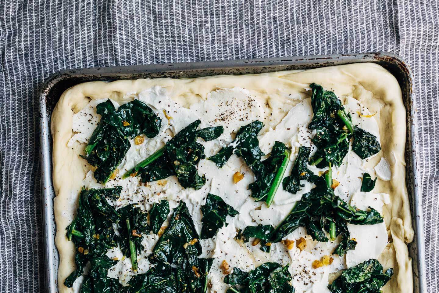 sausage and greens grandma-style pizza with toasted breadcrumbs // brooklyn supper
