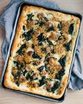 sausage and greens grandma-style pizza with toasted breadcrumbs // brooklyn supper