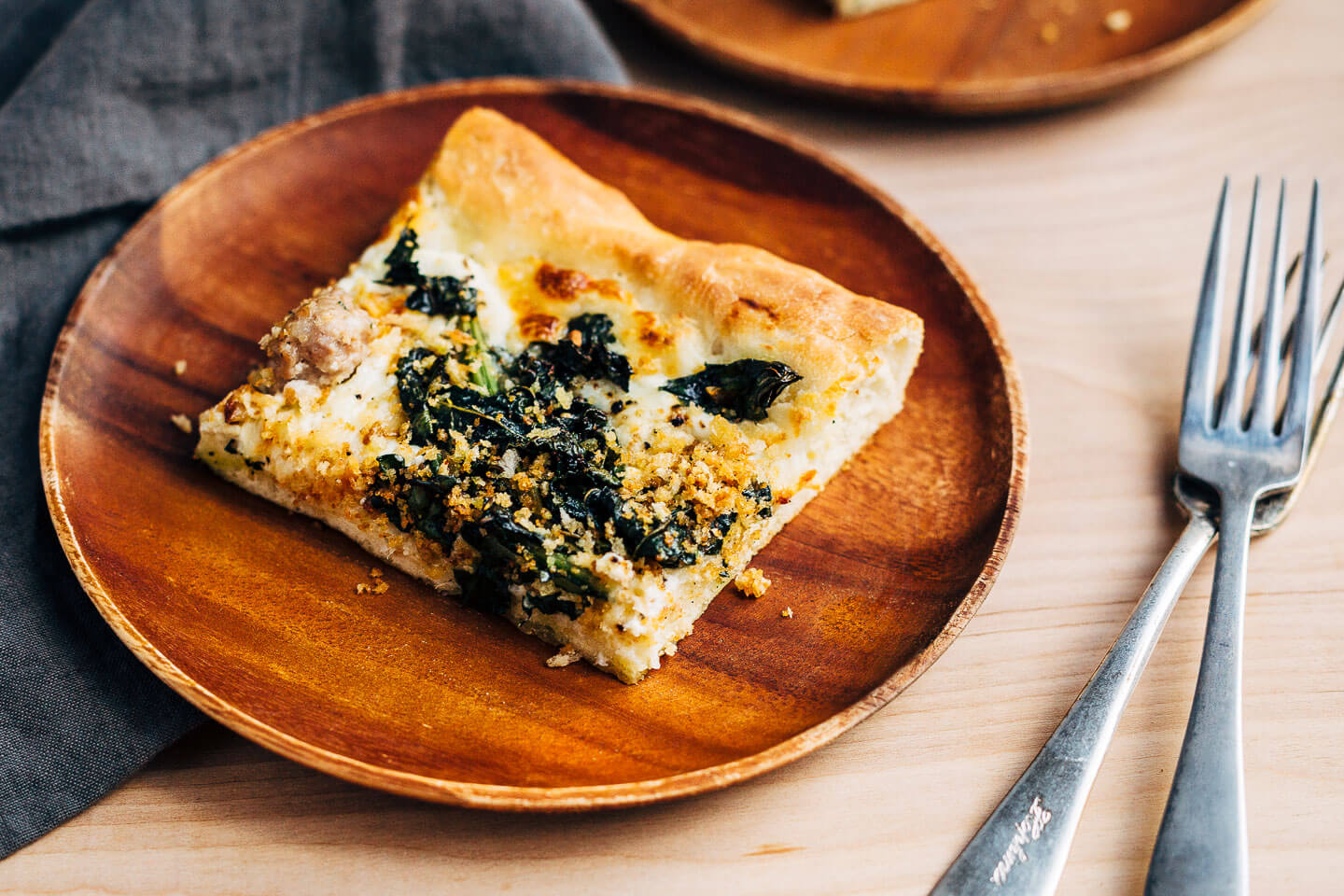 sausage and greens grandma-style pizza with toasted breadcrumbs // brooklyn supper