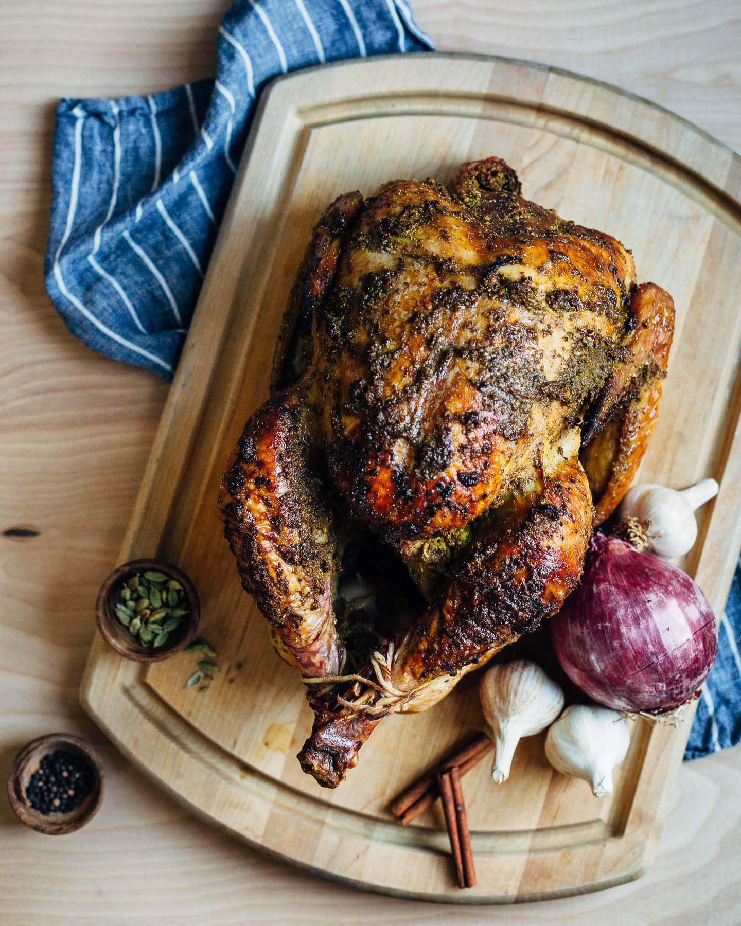 Yogurt Marinated Roast Turkey With Cumin Coriander And Garlic