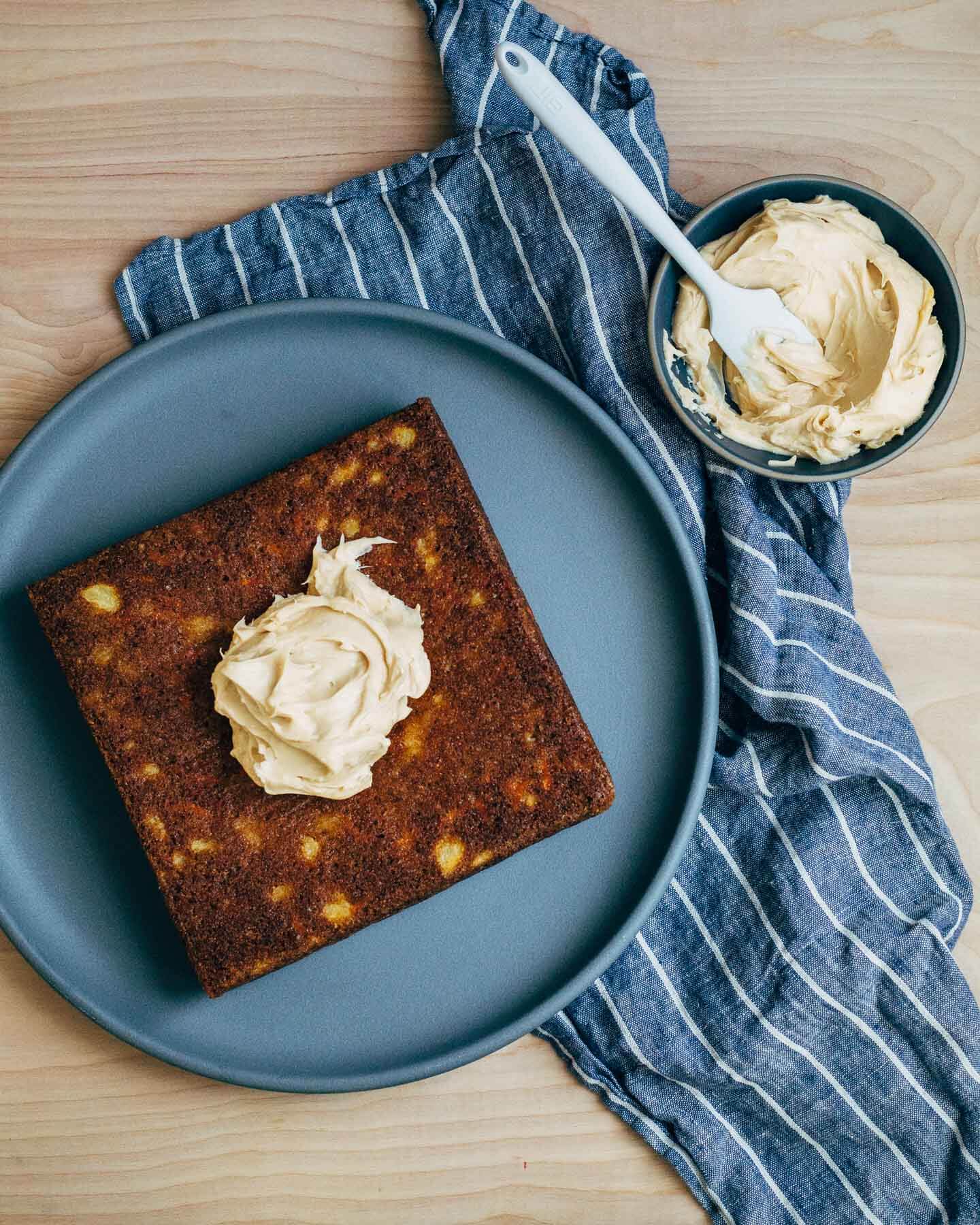 carrot cake with caramel cream cheese frosting // brooklyn supper