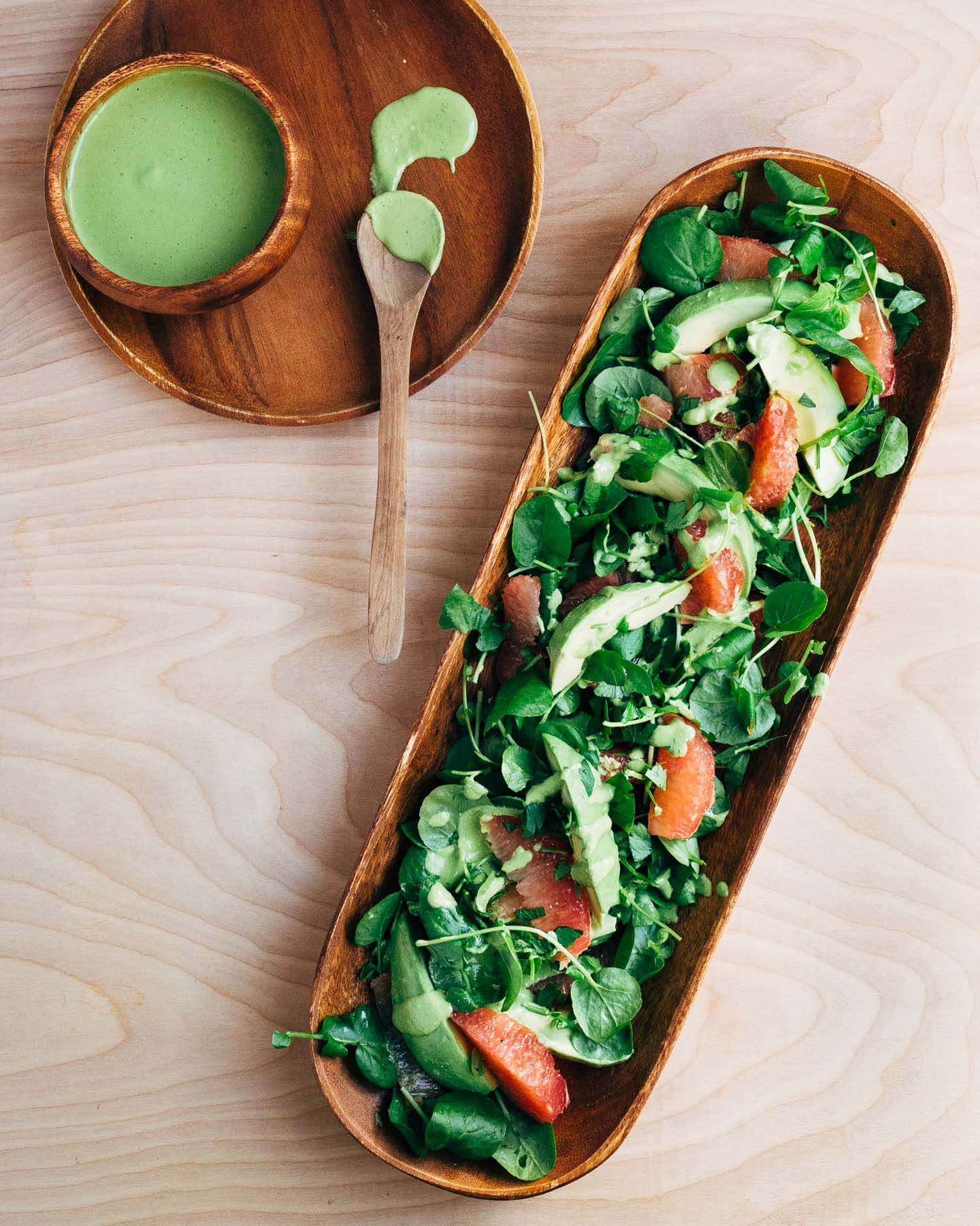 citrus-avocado salad with pepita green goddess dressing // brooklyn supper