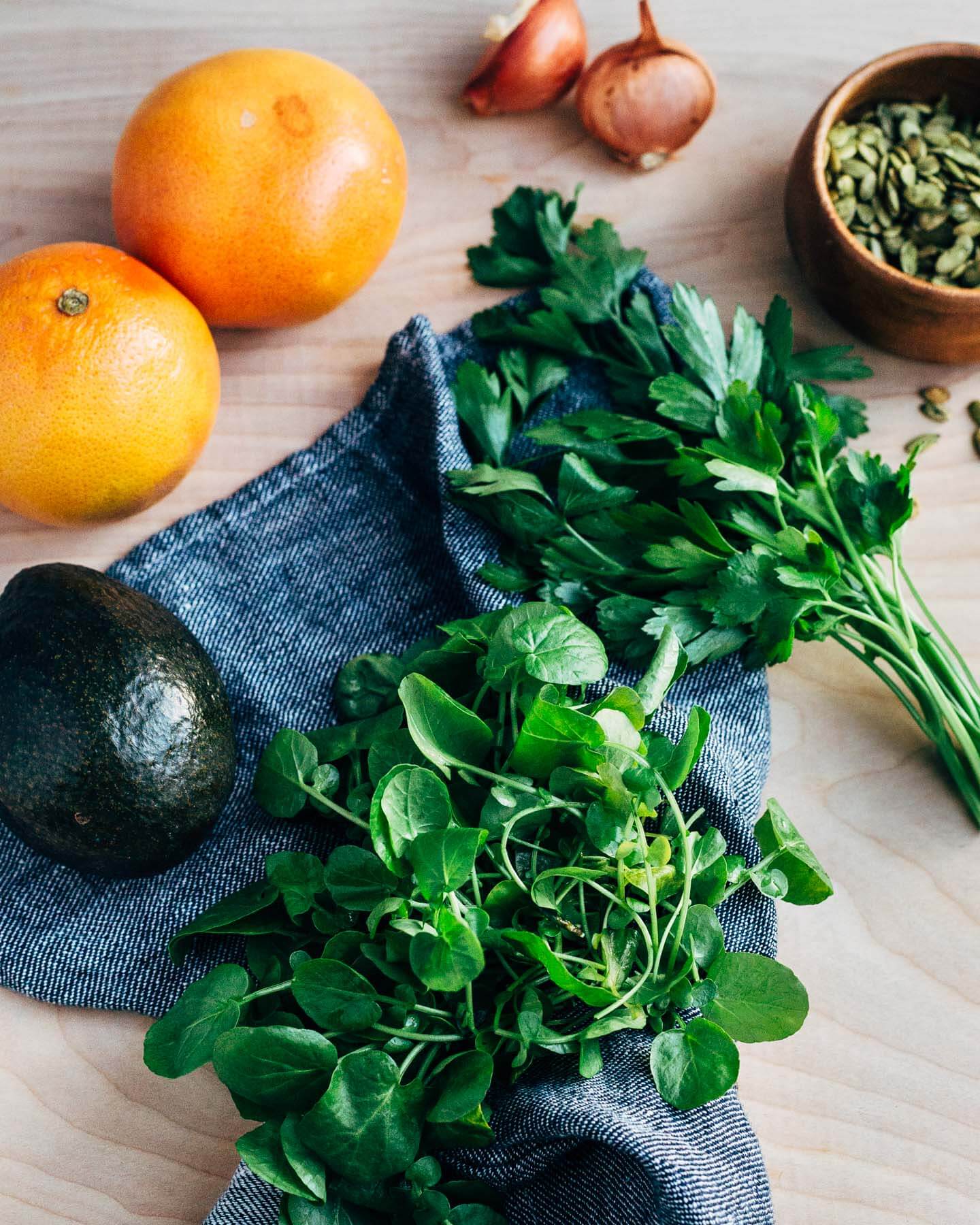 citrus-avocado salad with pepita green goddess dressing // brooklyn supper