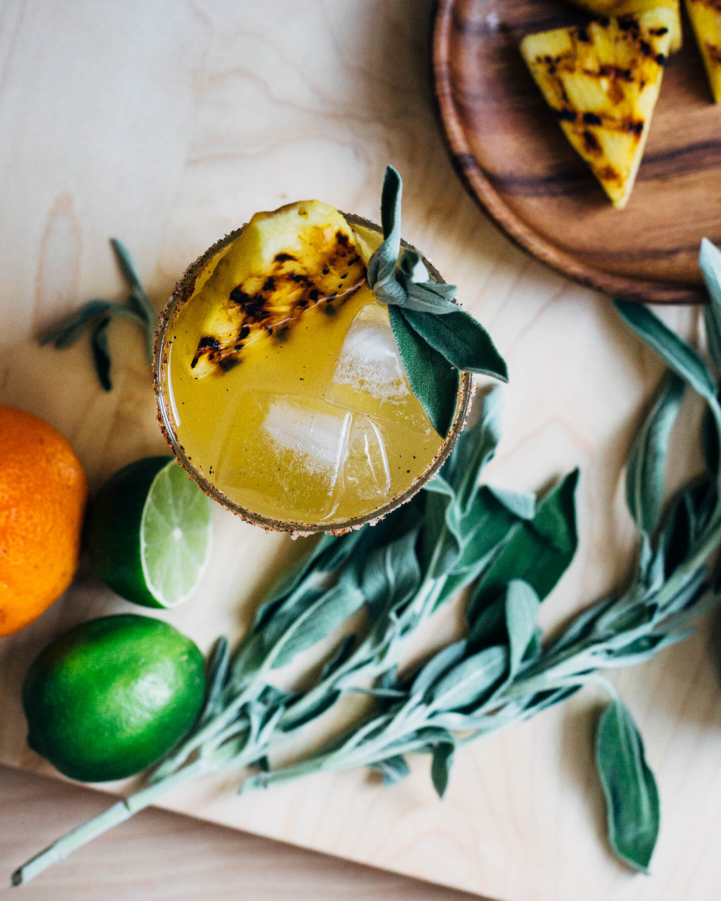 charred pineapple margarita with sage // brooklyn supper