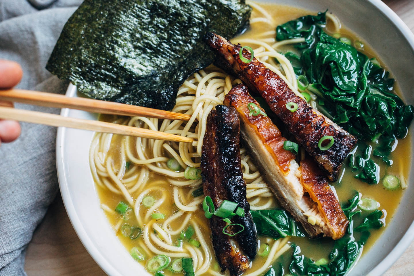 pork belly ramen with spring greens // brooklyn supper