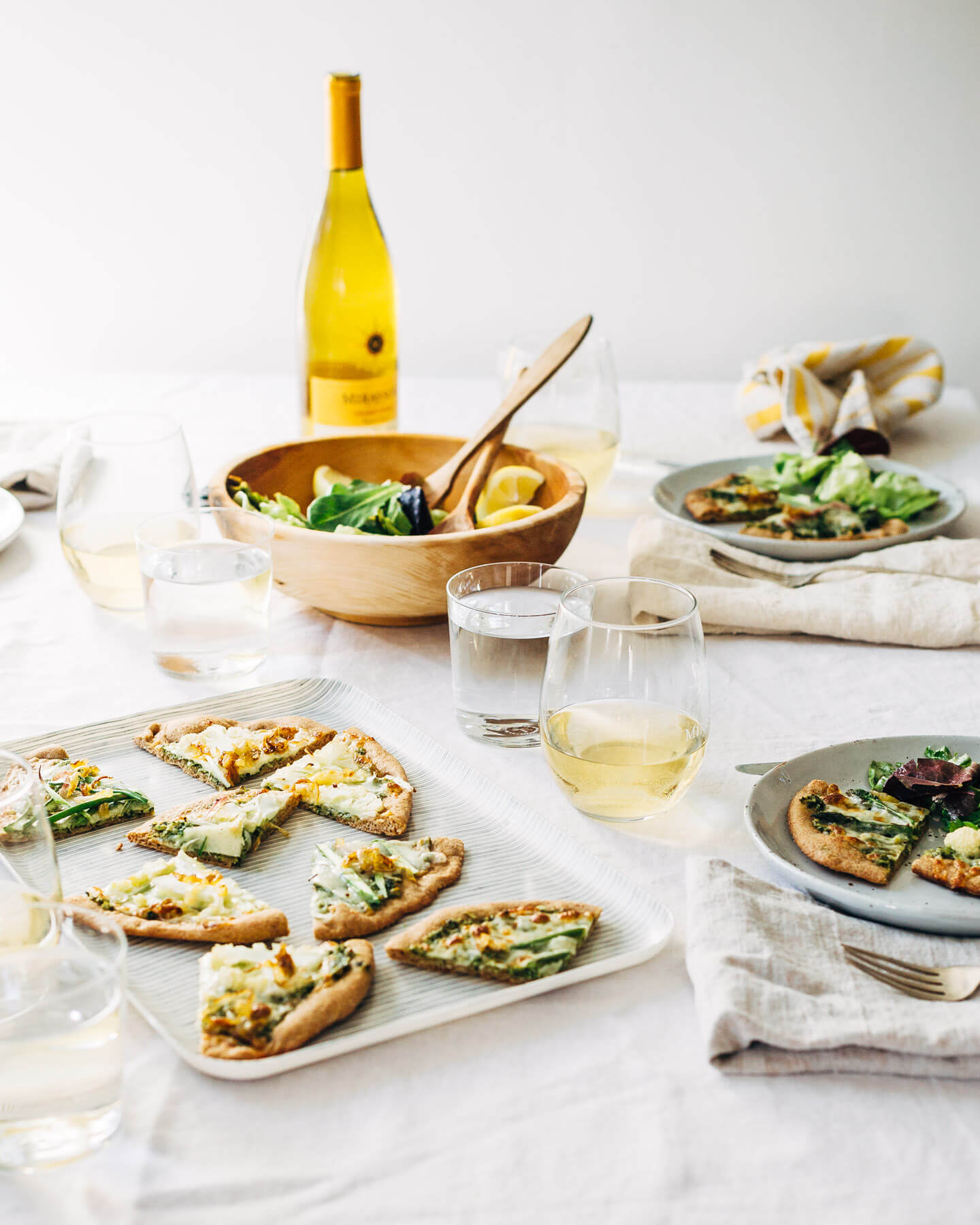 spring-inspired spelt crust pizzas // brooklyn supper