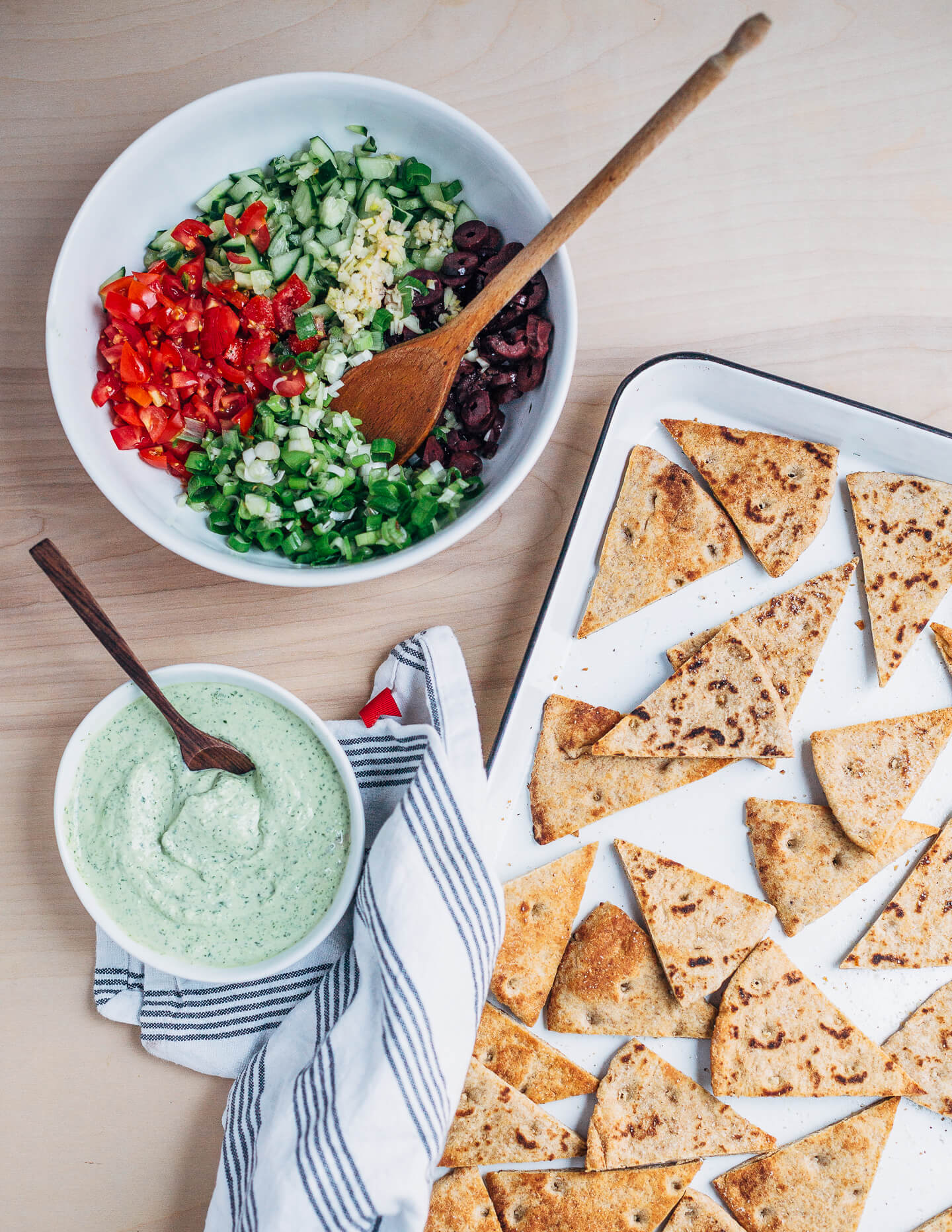 vegan greek-style pita nachos // brooklyn supper