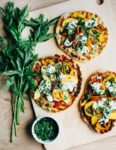 roasted pepper, nectarine and ricotta grilled pizzas // brooklyn supper