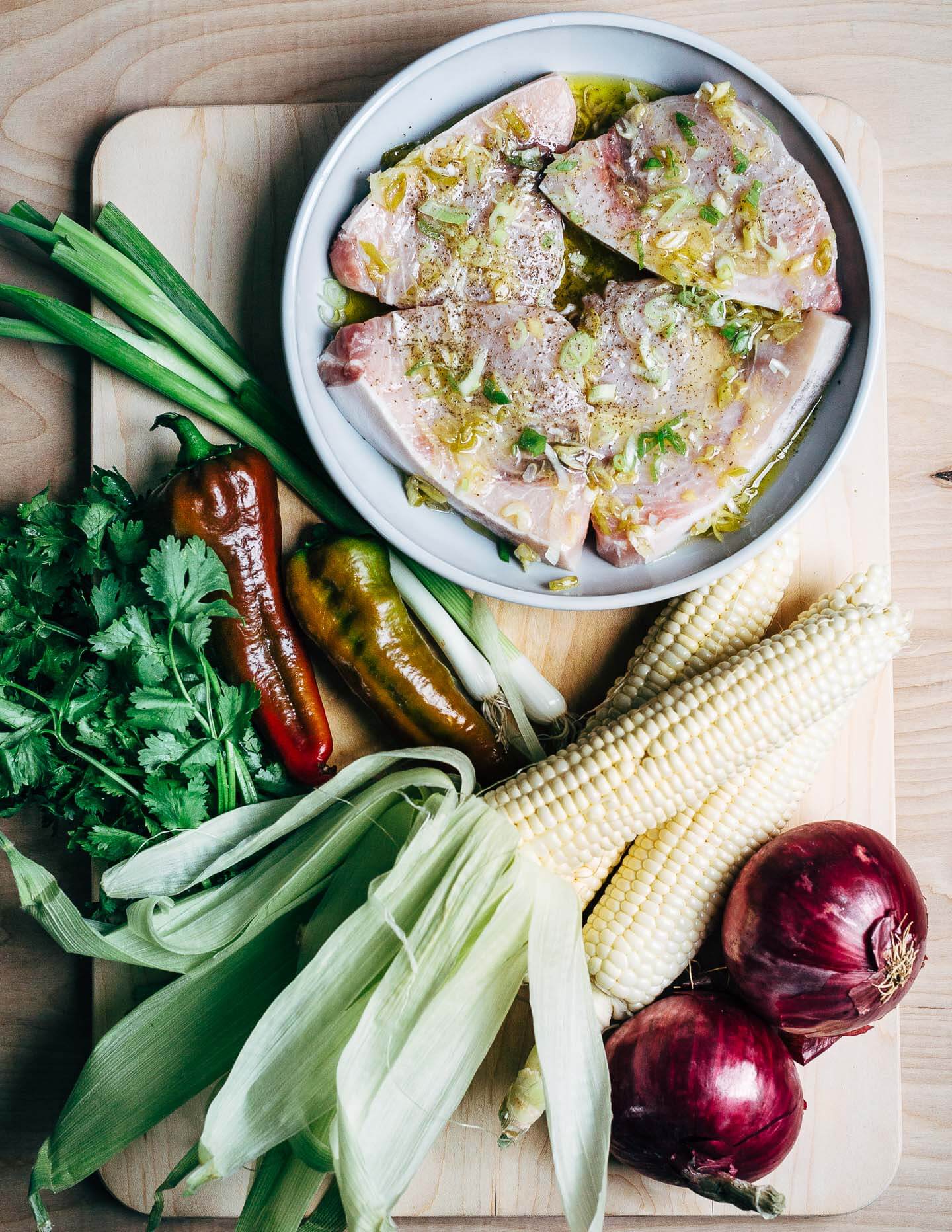 grilled swordfish steaks with herbed corn salad // brooklyn supper