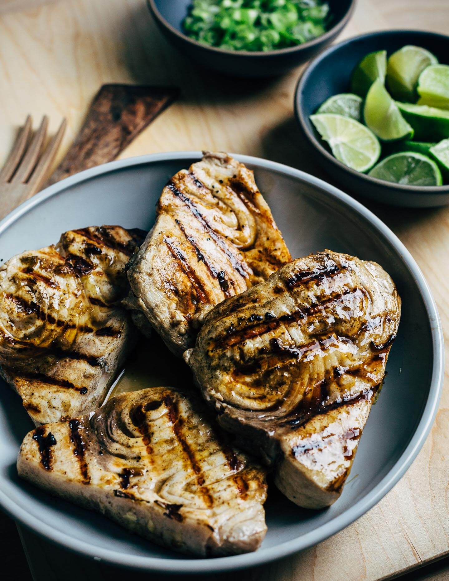 grilled swordfish steaks with herbed corn salad // brooklyn supper