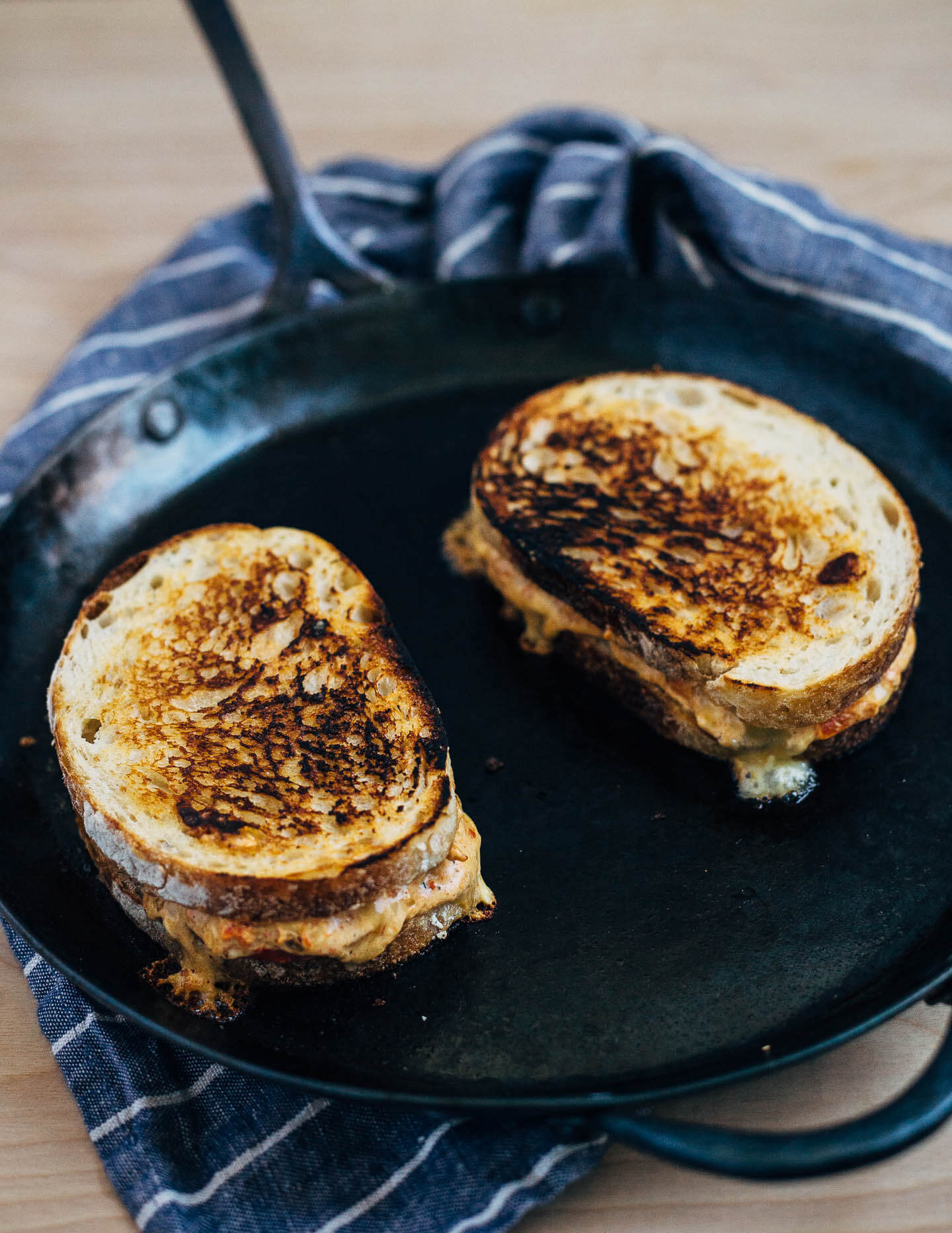 Delightfully gooey and rich grilled pimento cheese sandwiches.