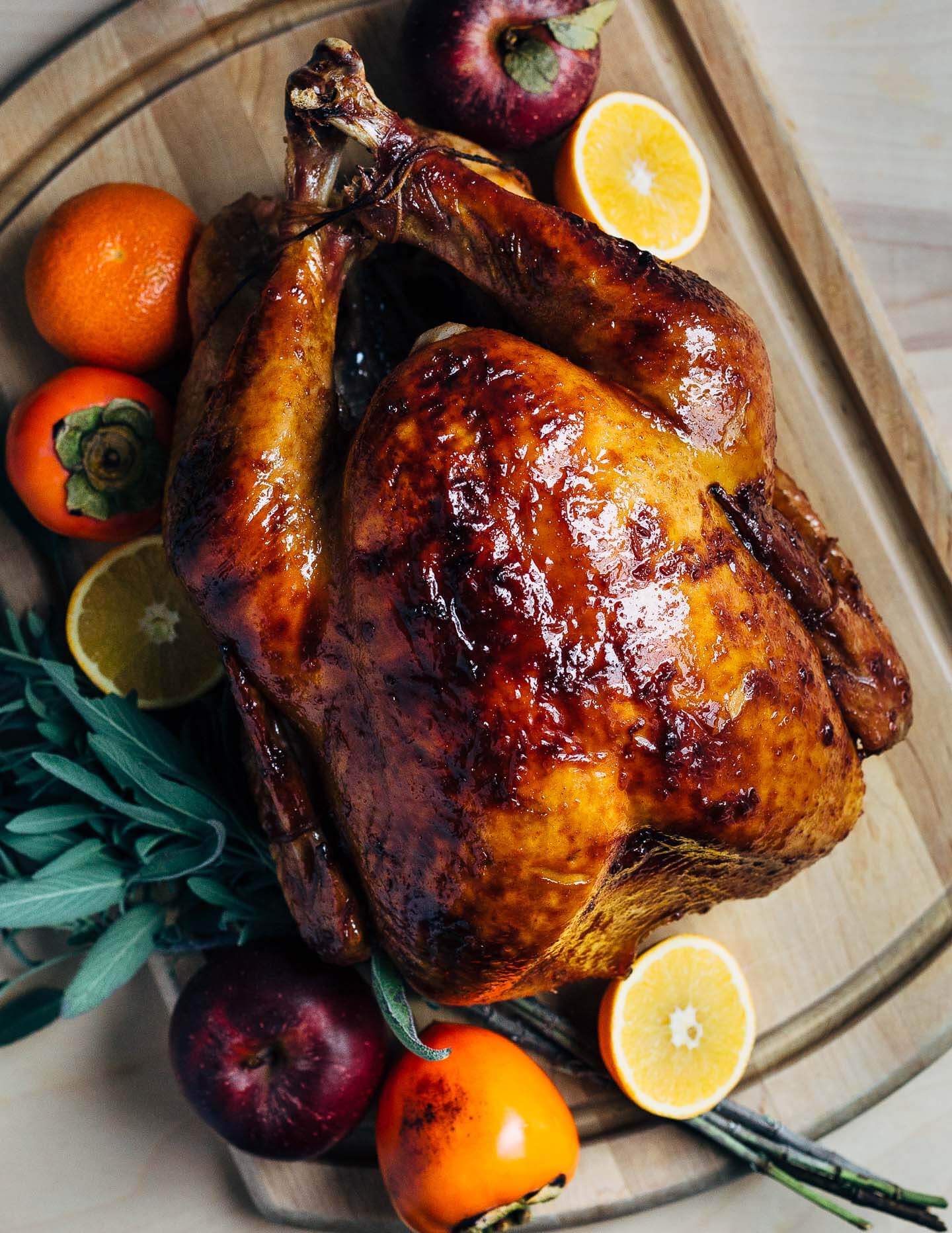 A maple-bourbon glazed turkey recipe with notes of smoky bourbon and caramel in every bite.