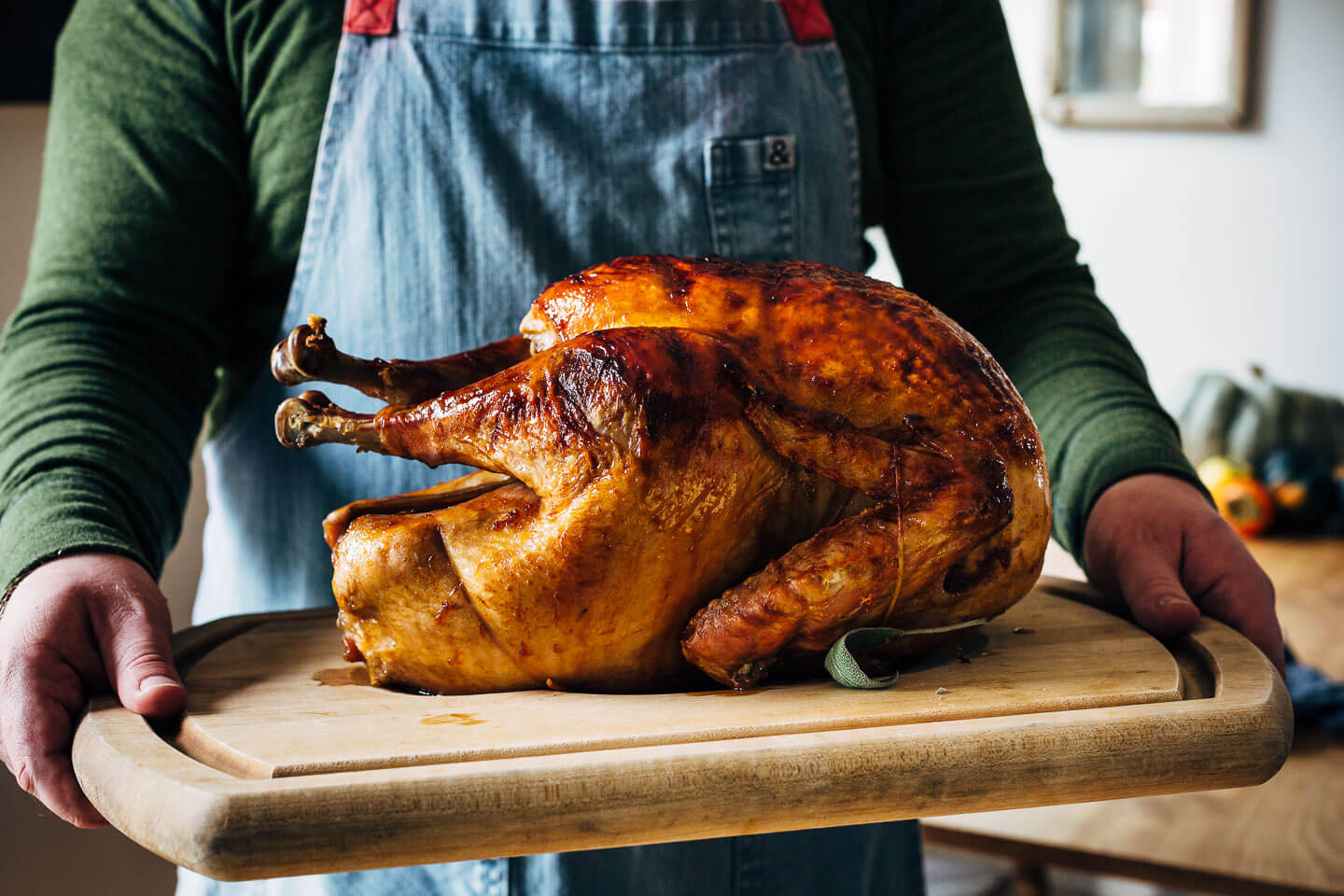 A maple-bourbon glazed turkey recipe with notes of smoky bourbon and caramel in every bite.