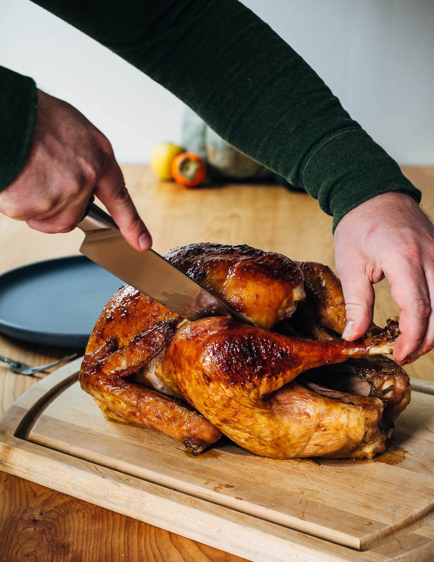 A maple-bourbon glazed turkey recipe with notes of smoky bourbon and caramel in every bite.