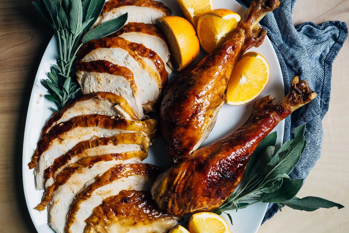 A maple-bourbon glazed turkey recipe with notes of smoky bourbon and caramel in every bite.