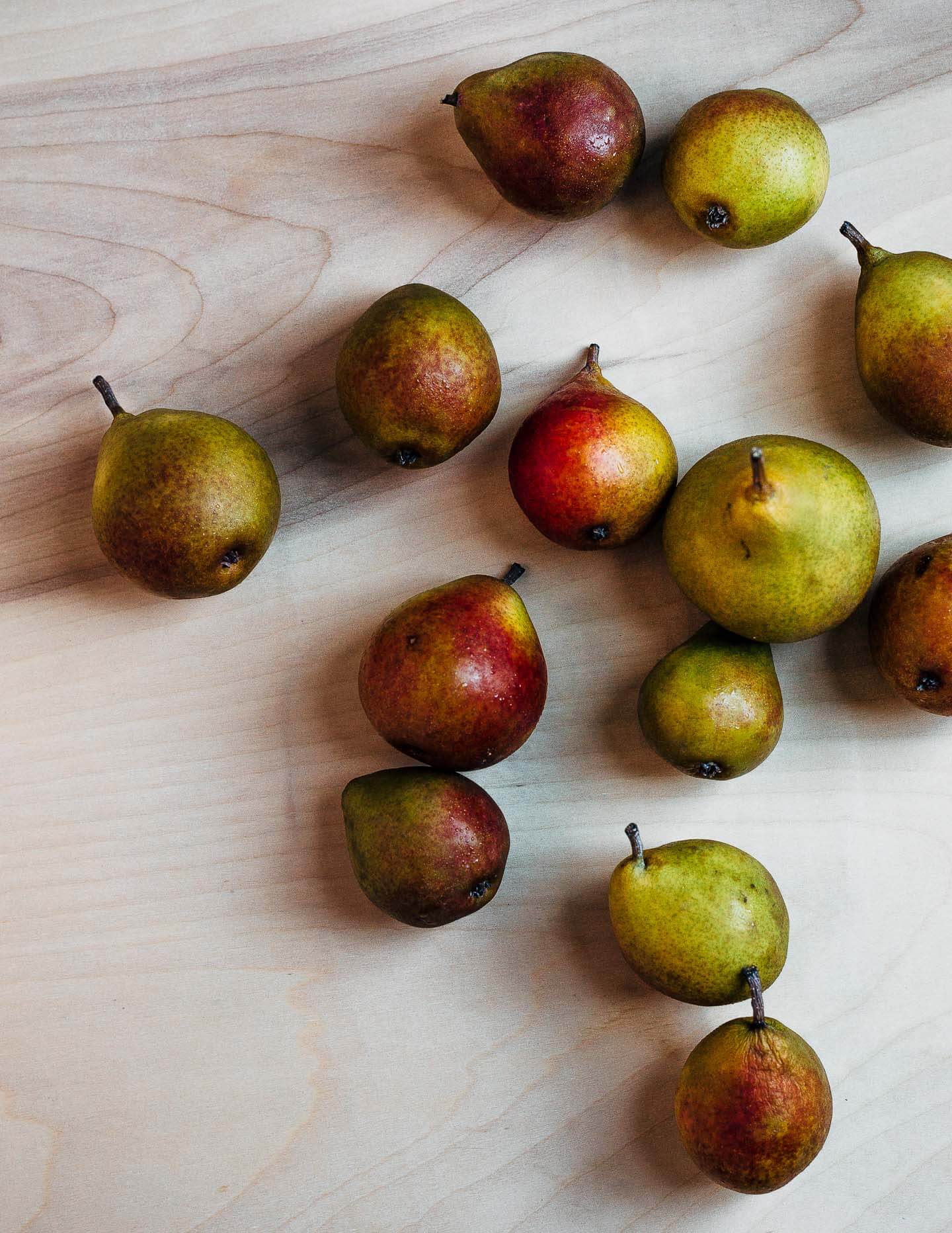 Seckel pears sautéed in brown butter syrup and slices of brioche dipped in cinnamon sugar elevate this simple seckel pear bread pudding recipe. 