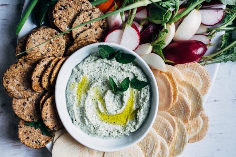 Lemony Labneh and Garlic Scape Dip