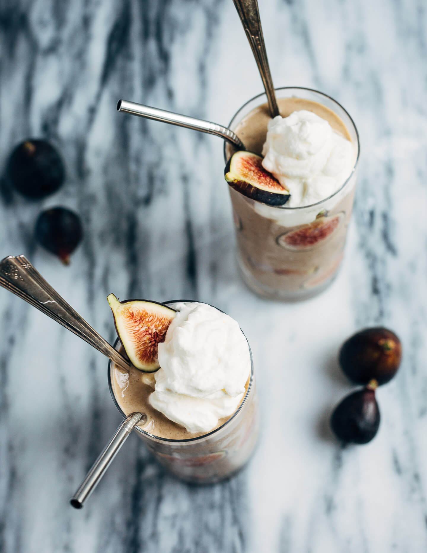 Made with concentrated cold brew coffee, black Mission figs, and vanilla ice cream, these boozy milkshakes make for a quick, sophisticated dessert. 