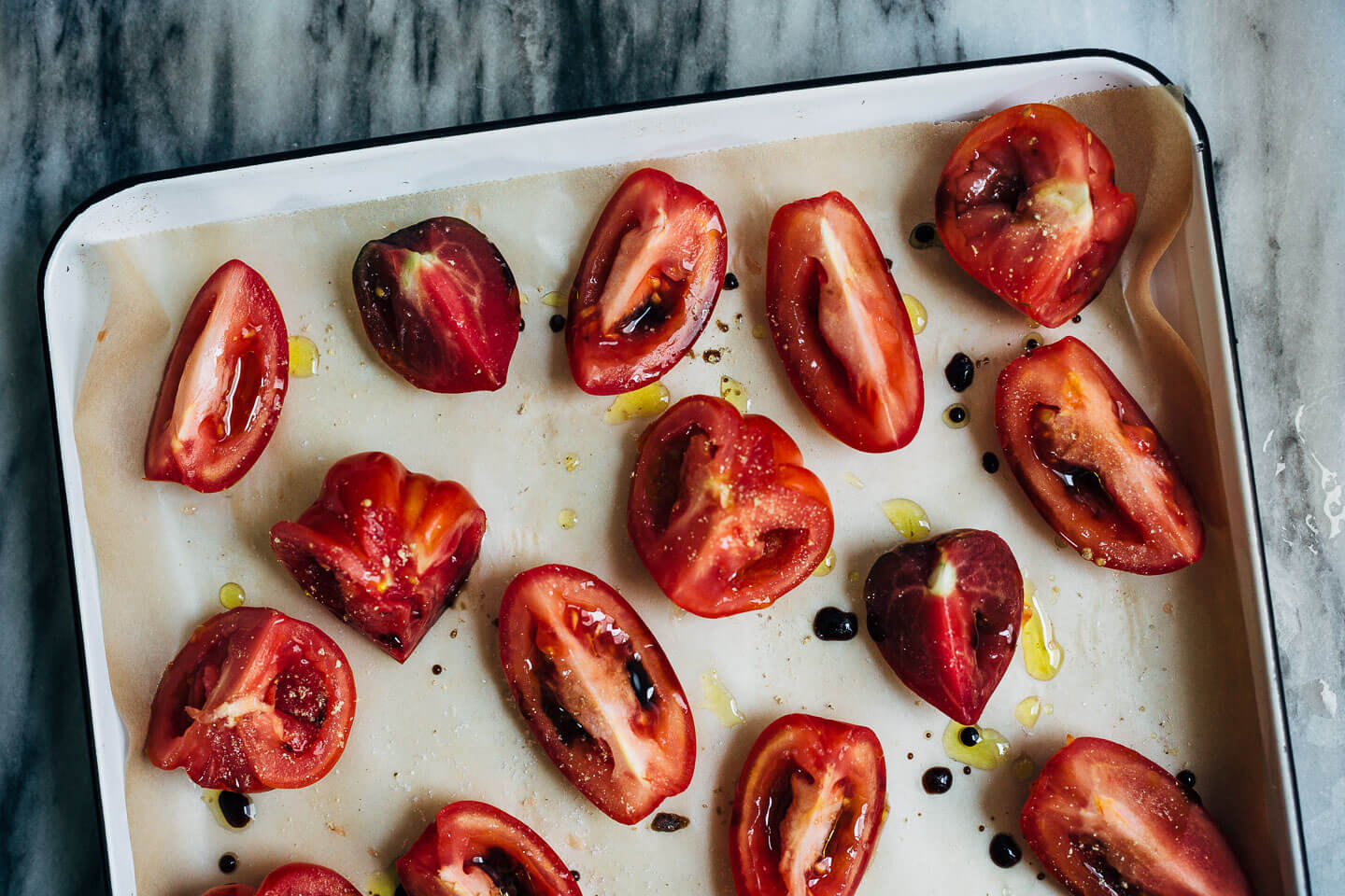 Celebrating the height of tomato season with sumptuous Gruyere and roasted tomato tartines made with thick-cut sourdough and punchy garlic butter.