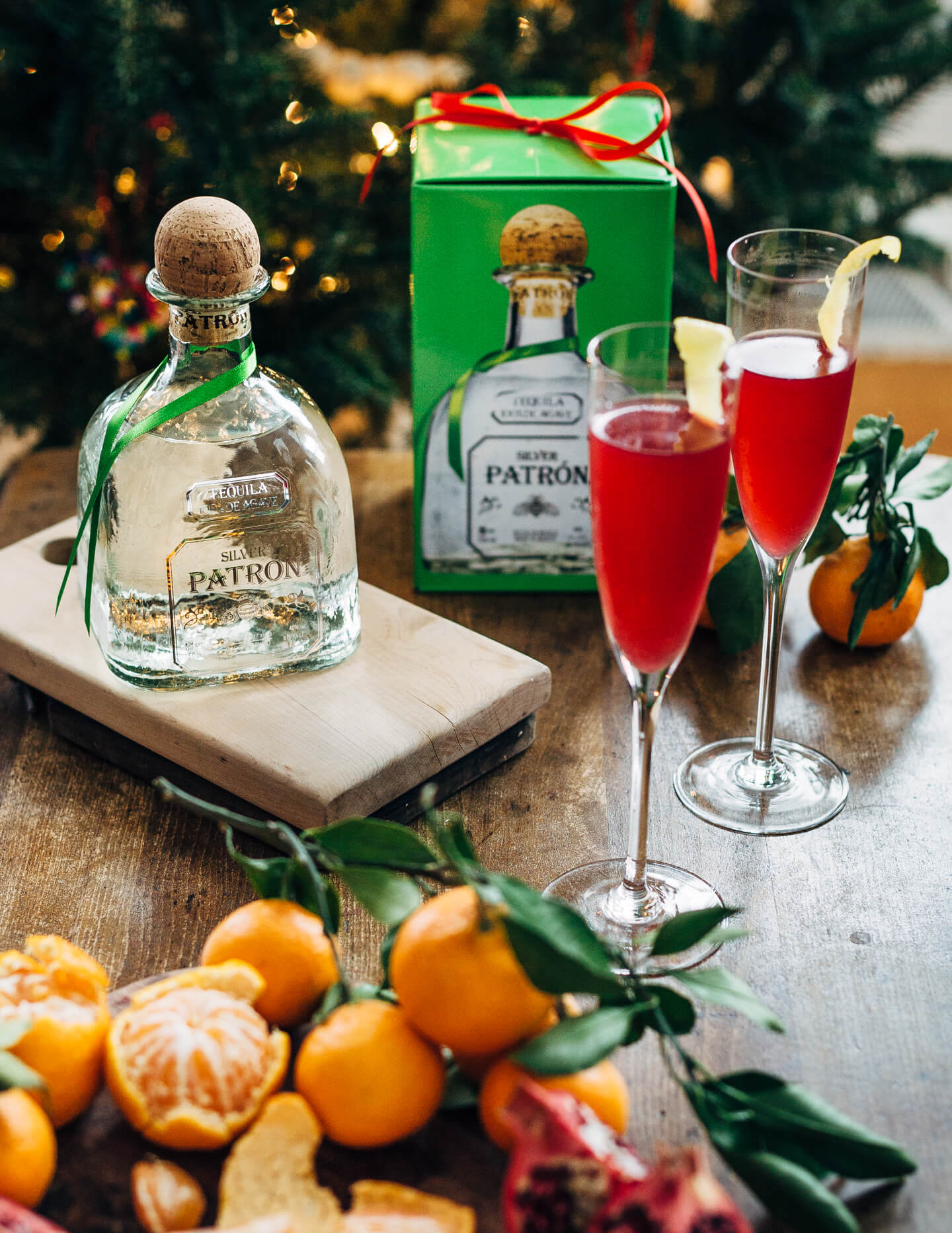 These Patrón Ruby Spritzer cocktails make for a wonderfully refreshing, jewel-toned drink perfect for the holiday season. 