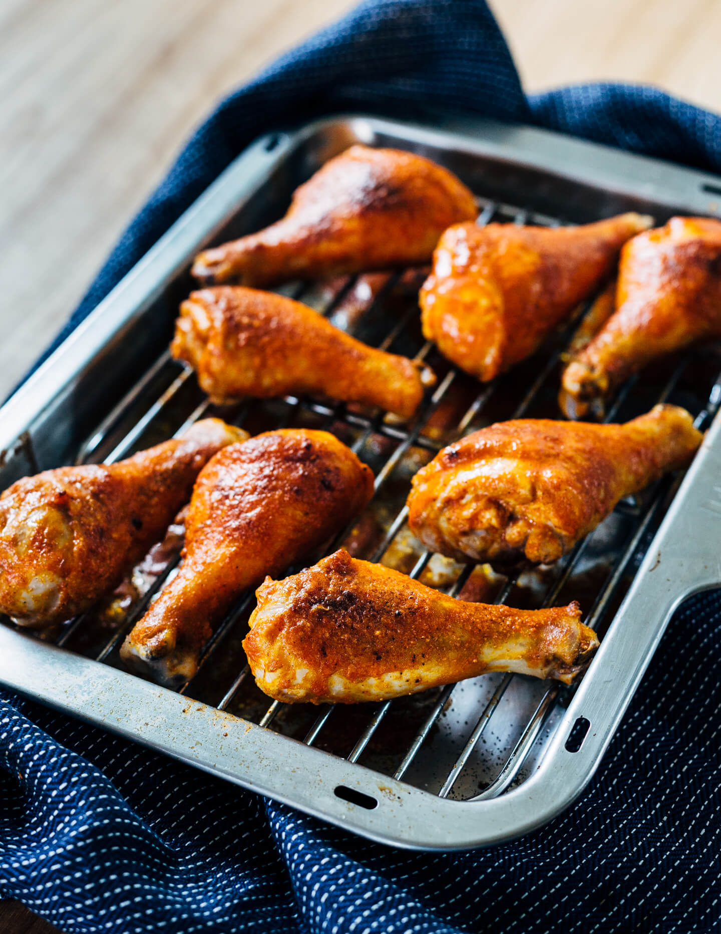 Hearty oven-roasted Buffalo chicken drumsticks with buttermilk ranch dressing and celery sticks are the perfect meal for spring and summer celebrations and gatherings.