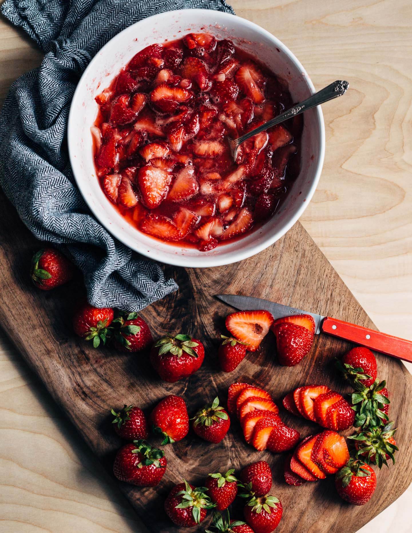 Fresh, local strawberries for strawberry shortcake. 