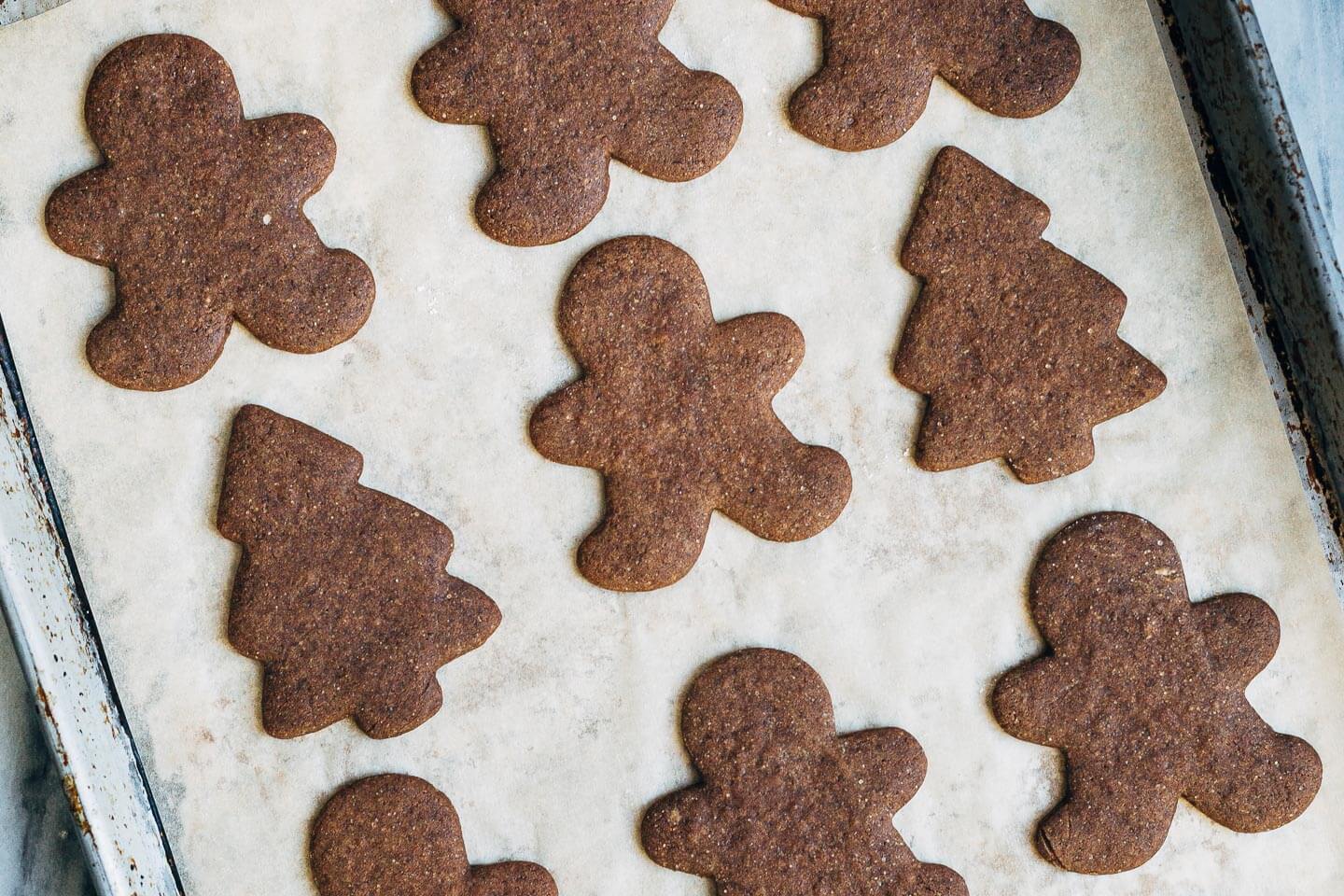 Just-baked gingerbread cookies. 