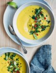 Vibrant flavors and stovetop ease make this simple cauliflower soup with turmeric and cumin an ideal counterpoint to winter's chill.