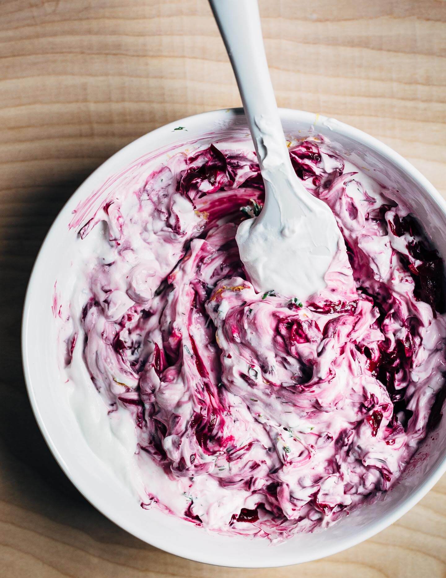 Vegan beet tzatziki ingredients