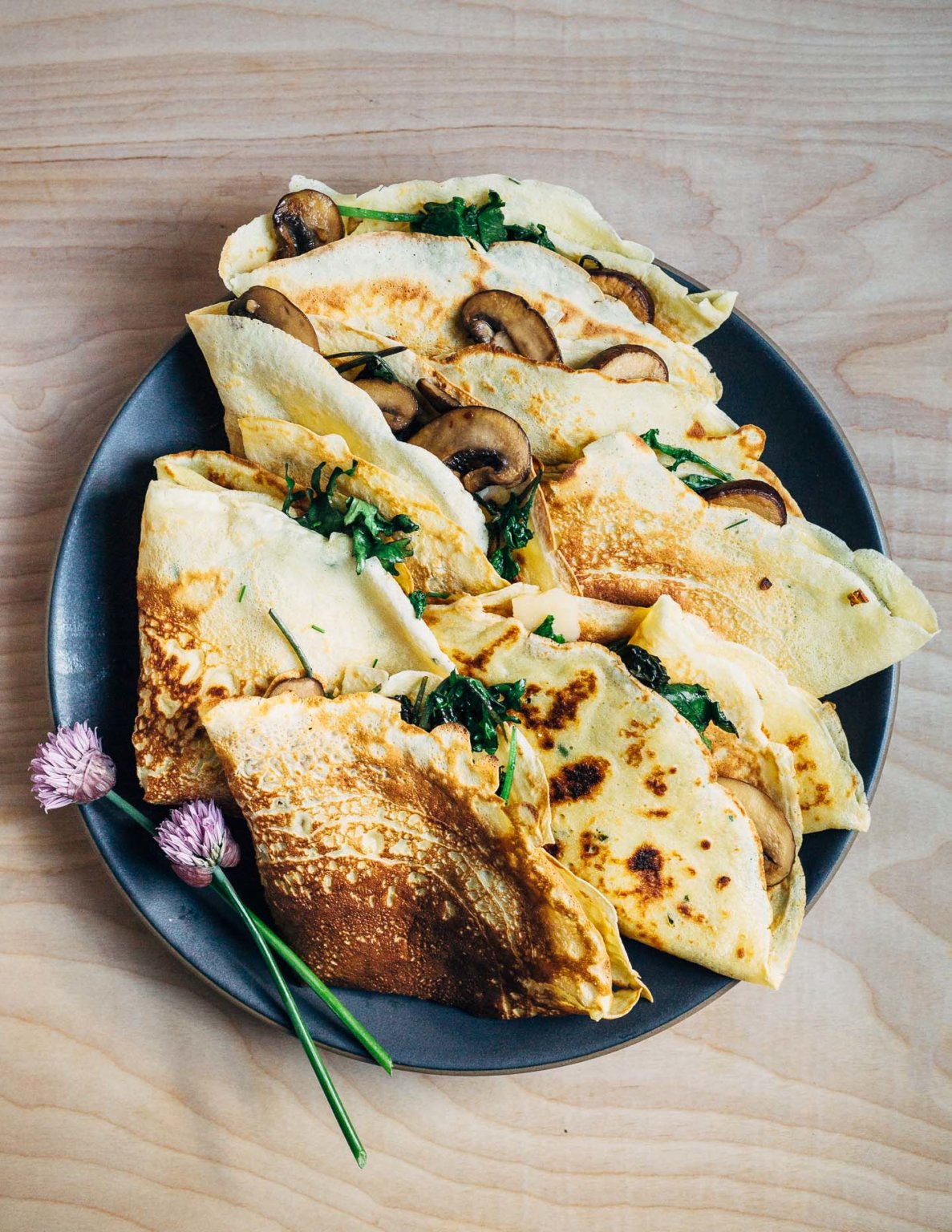 Savory Crepes with Mushrooms and Greens Brooklyn Supper