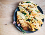 Spring ingredients for savory crepes.