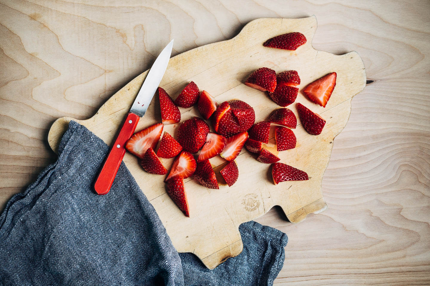 Sliced strawberries