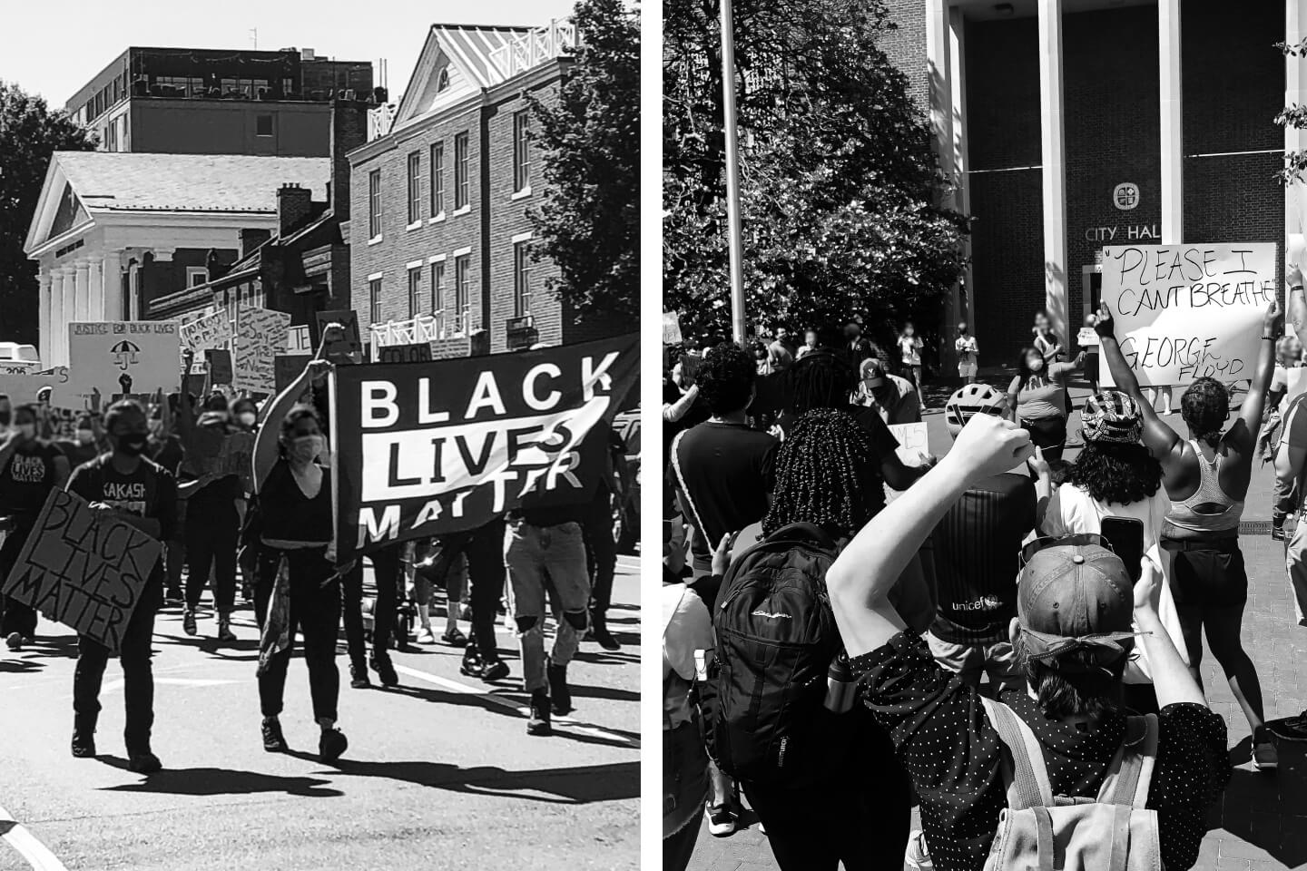 Black Lives Matter protestors in Charlottesville, Virginia