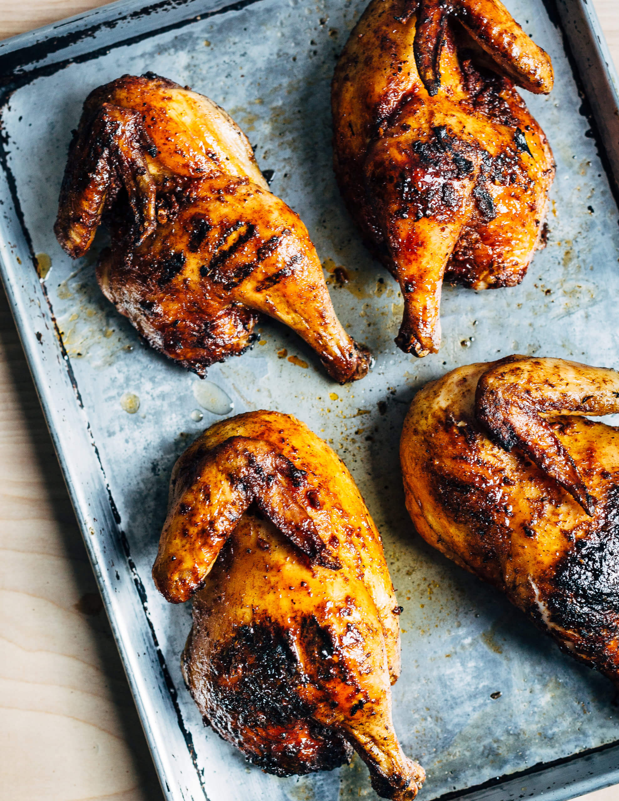 Paprika and garlic grilled chicken, just off the grill. 