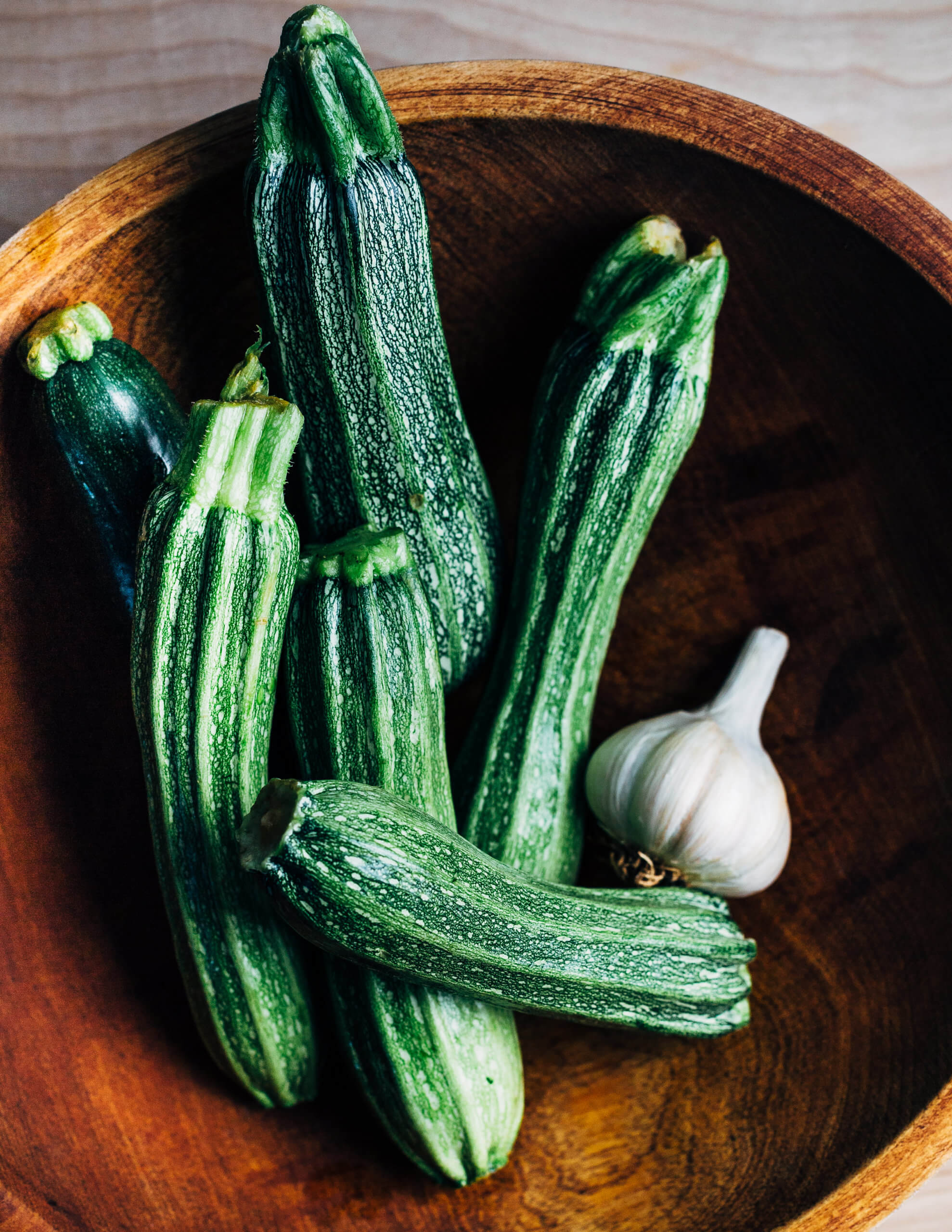 Zucchini, fresh from the garden. 