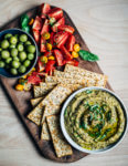 Garden fresh roasted zucchini dip with garlic, lemon, and sea salt.