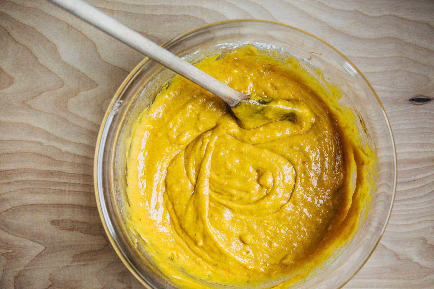 Pumpkin bread ingredients, ready to mix. 