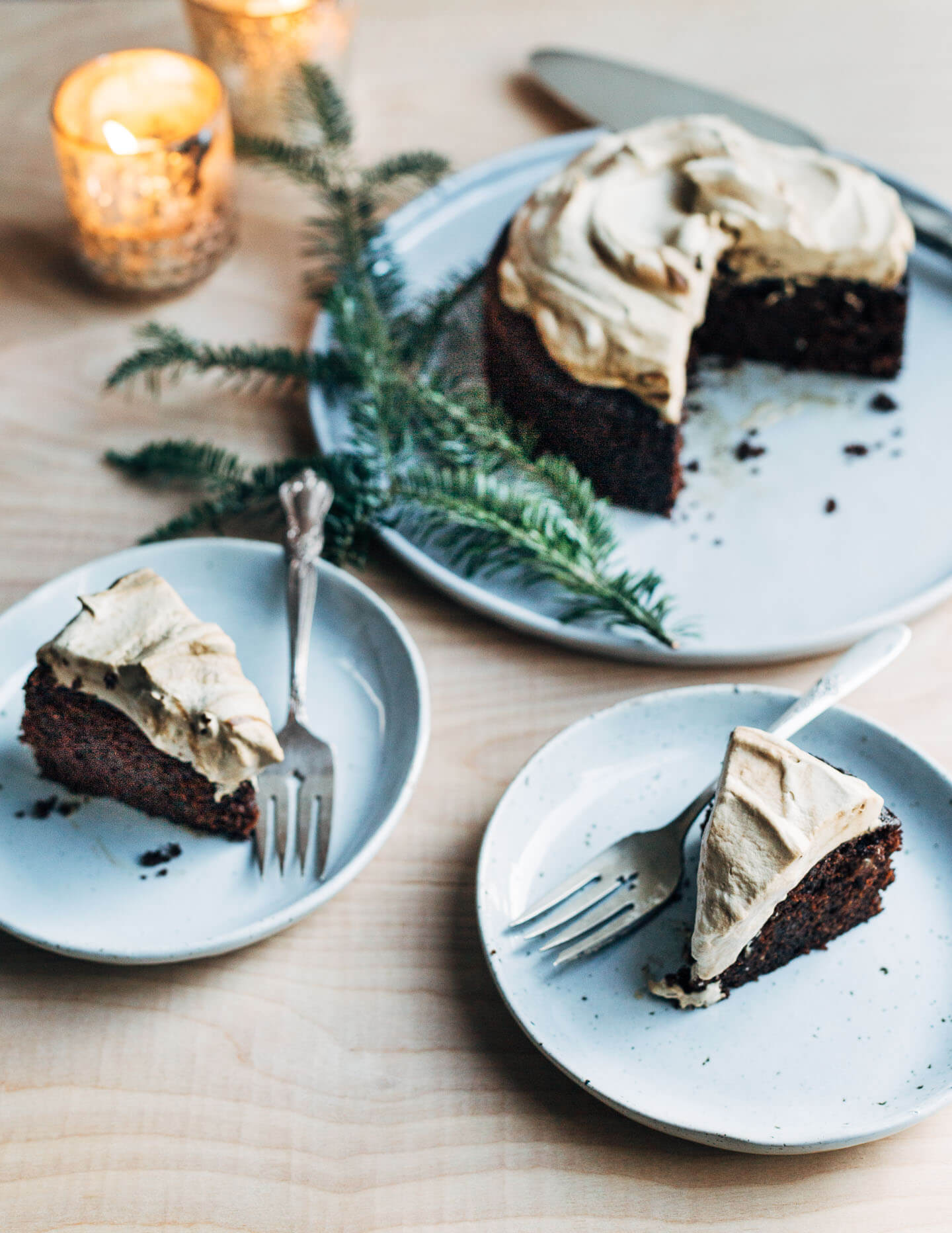 Double Ginger Spelt Gingerbread Cake with Molasses Whipped Cream