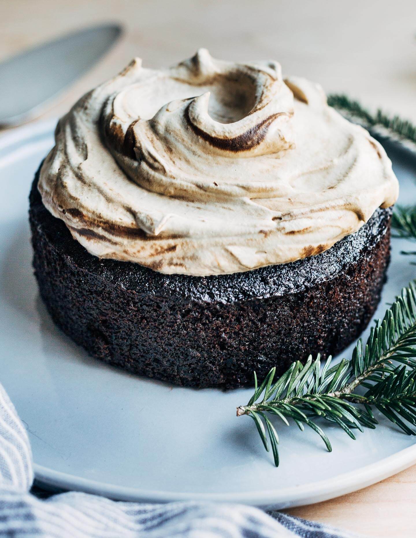 Double Ginger Spelt Gingerbread Cake with Molasses Whipped Cream