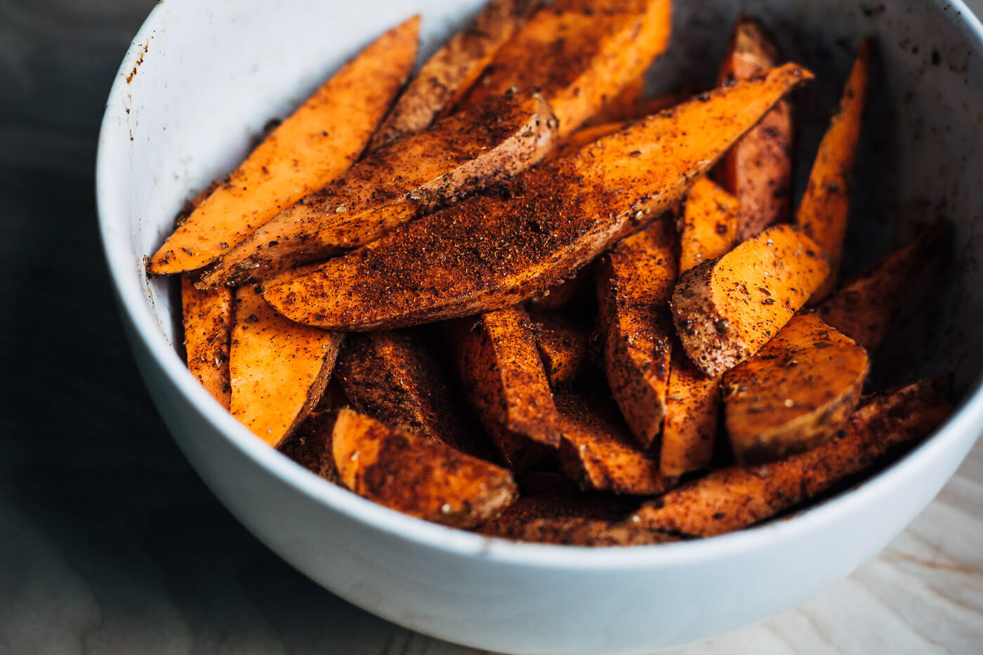 Sweet potatoes tossed with spices