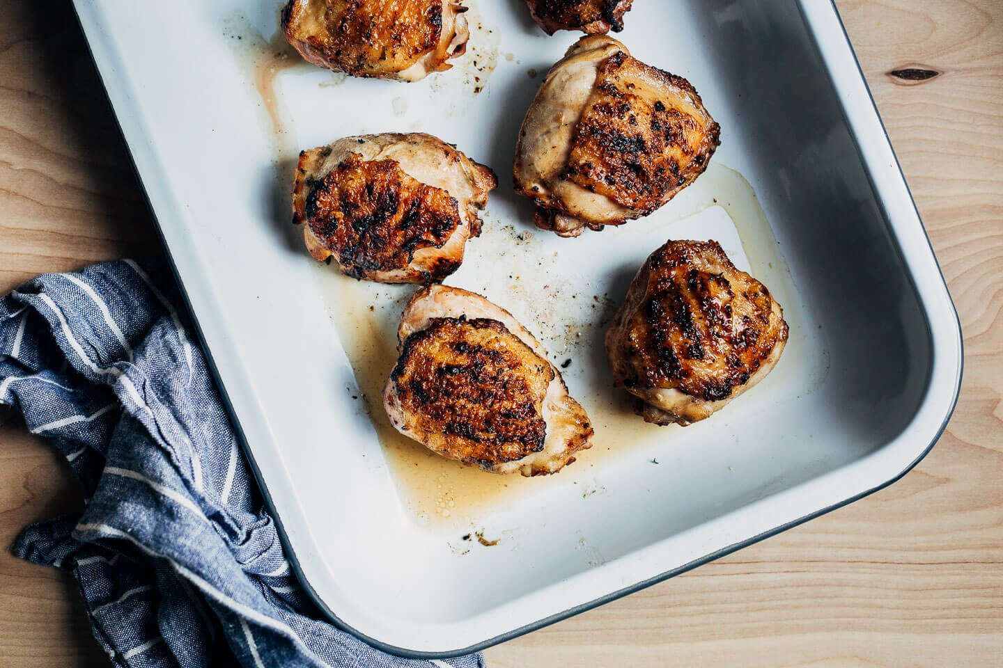 Grilled coconut lime chicken thighs.