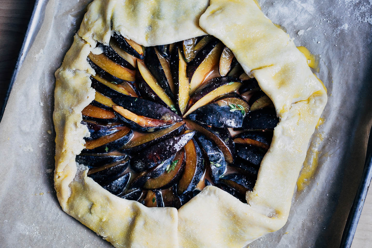 Plum galette, ready for the oven.
