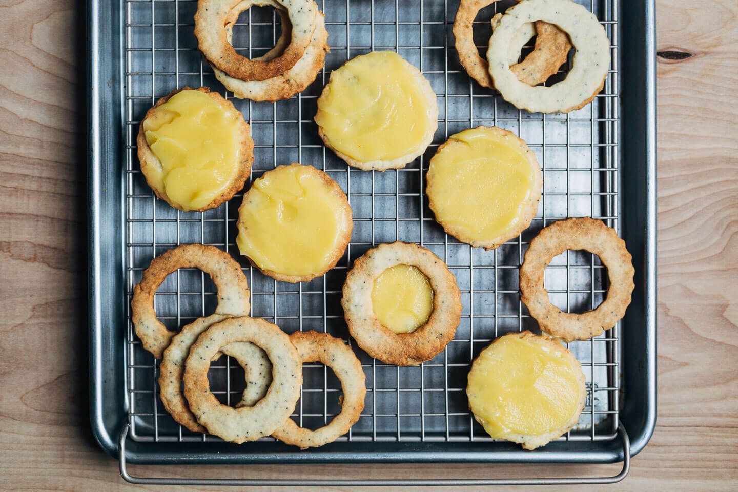 Lemon poppy seed cookies with Meyer lemon curd